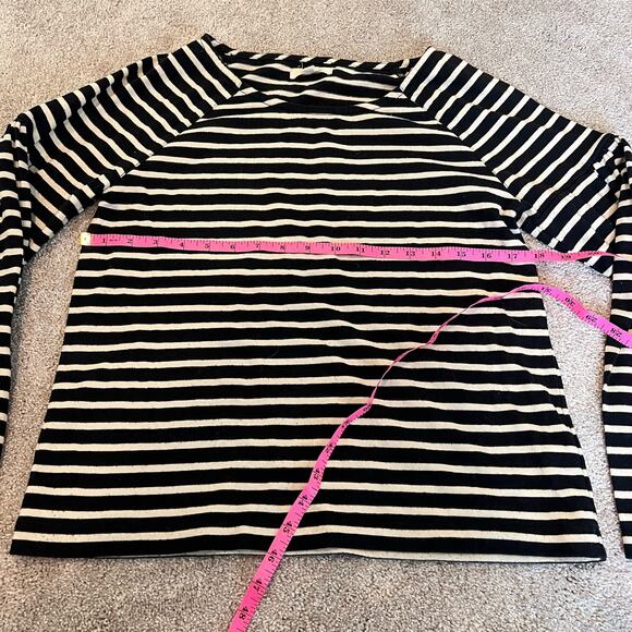 Madewell Women's Crewneck Bell Sleeve‎ Black White Stripes Size XS - Picture 7 of 7